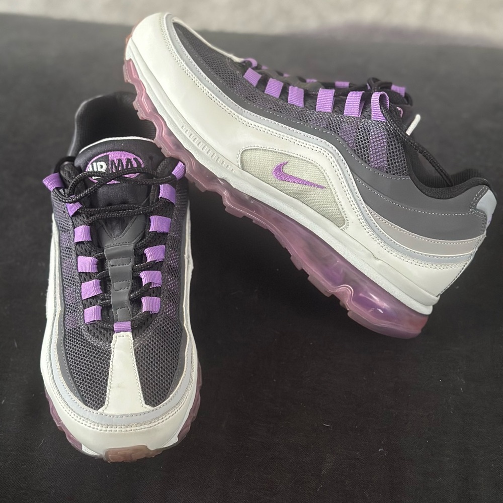 Nike Air Max 97 Purple, Black, Gray, White / Size 10 / Like New - Picture 3 of 8